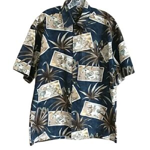St. John's Bay Island Style Button Front Hawaiian Shirt